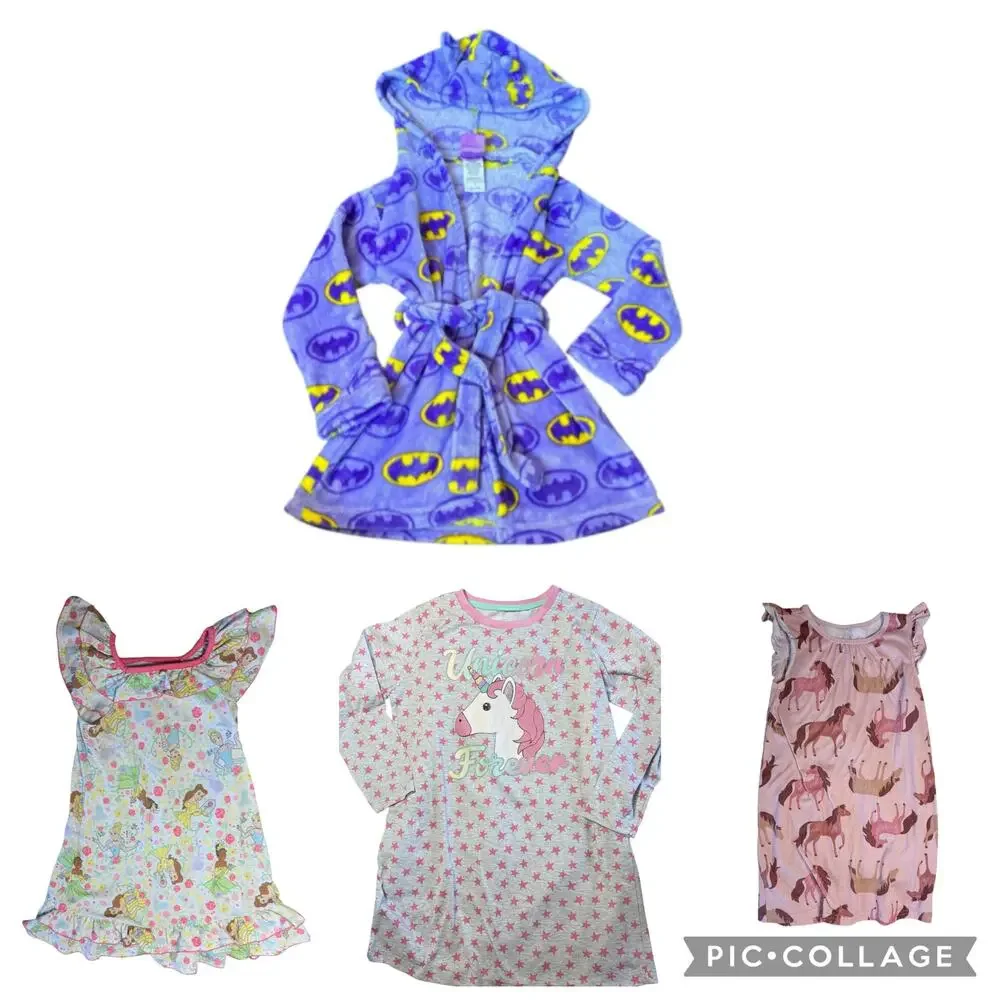12pc Toddler Girls 4t / 5t Clothing Bundle Leggings Shorts Nightgowns & Bathrobe